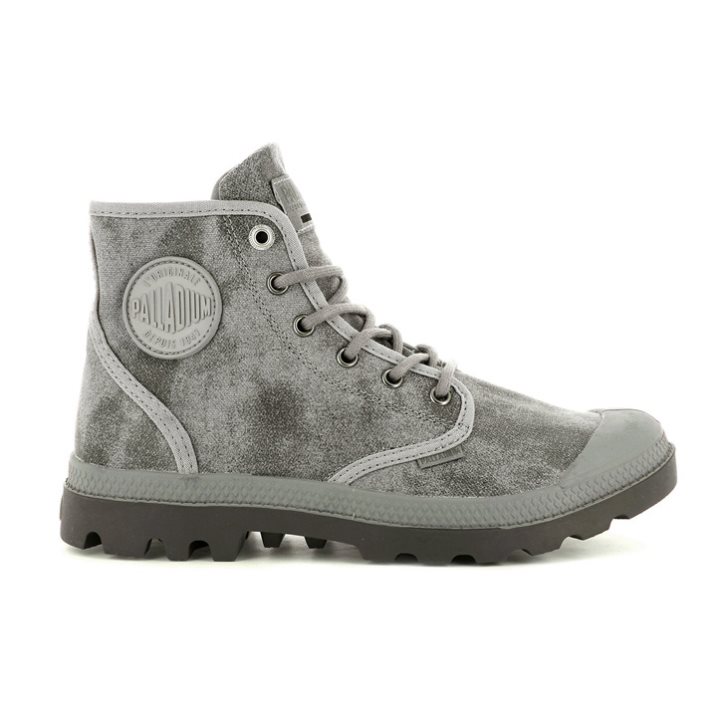 Bottes Palladium Pampa Hi WAX Femme Grise | FR FIO892Z